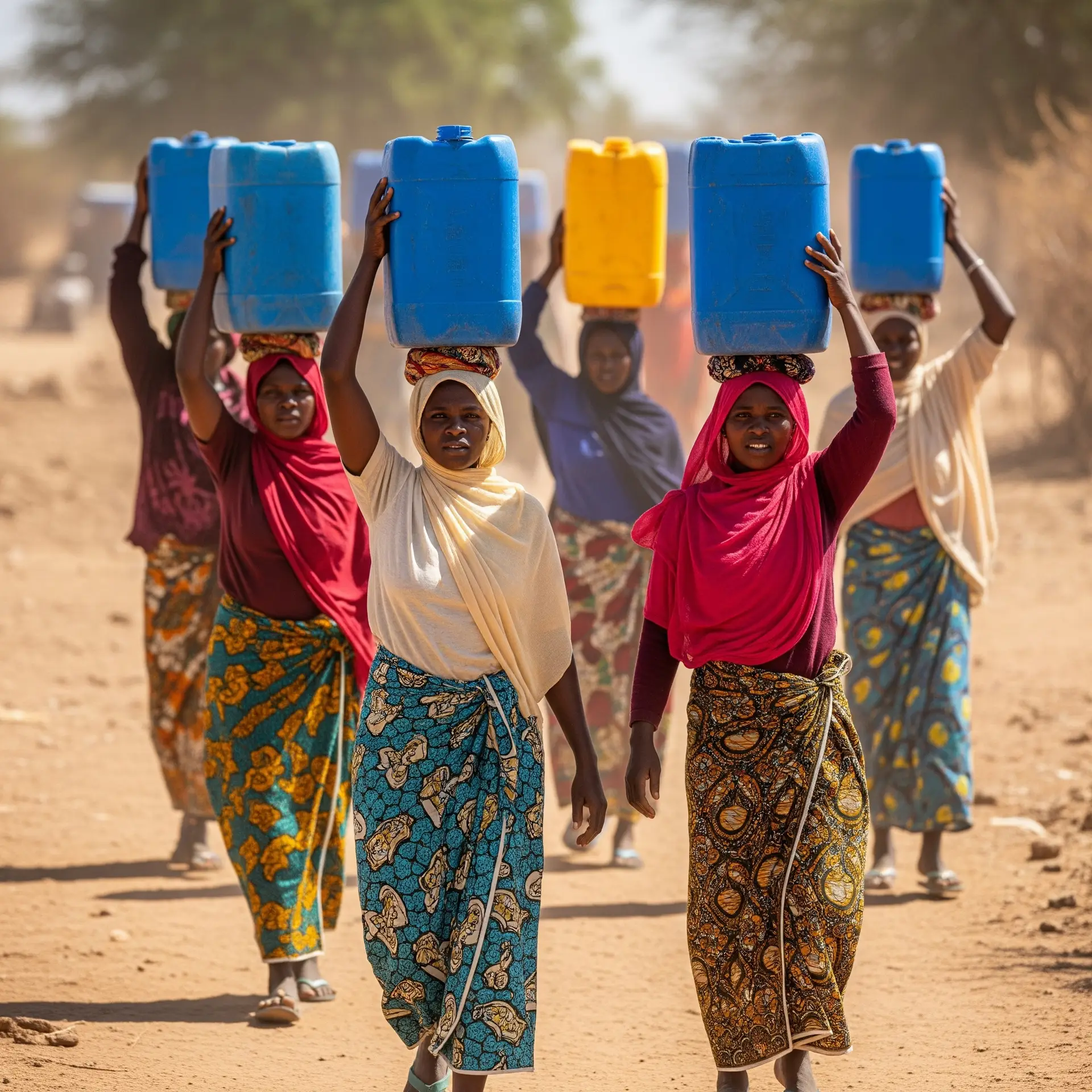 Tsjaad bedoeienen vrouwen halen water
