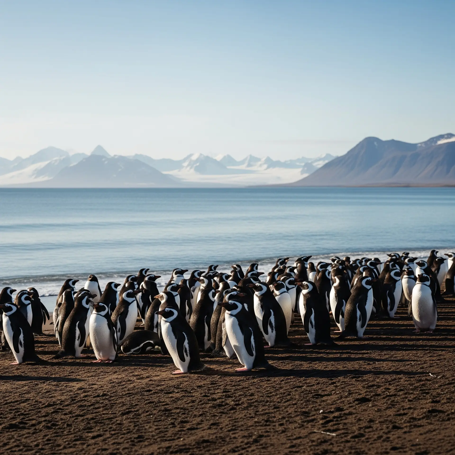 Zuid-Georgia en de Zuidelijke Sandwicheilanden grote groep stormbandpinguins